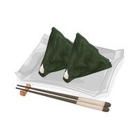 illustration of two onigiri vector
