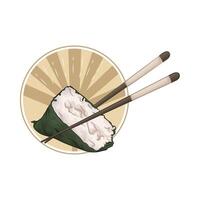 fresh half onigiri vector