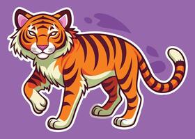 Vibrant Tiger Strolling with Grace vector