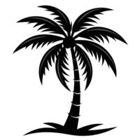 simple silhouette palm tree illustration vector