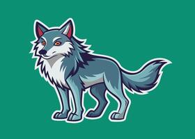 Playful Wolf with Unique Color Palette and Charm vector