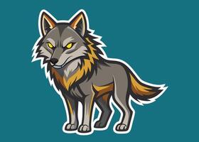 Stylish Wolf with Intense Gaze and Striking Colors vector