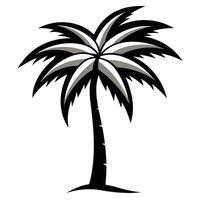 Sleek Monochrome Palm Tree Icon vector