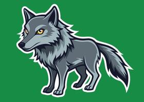 Dynamic Cartoon Wolf Featuring Fierce Characteristics vector