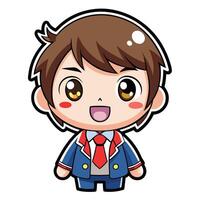 a cartoon character with brown hair and a red tie vector