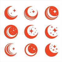 Galactic Glow moon collection logo vector