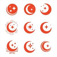 Mystic Crescent moon collection logo vector