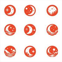 Celestial Shine moon collection logo vector