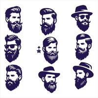 Bros Beard Guy Collection Logo vector
