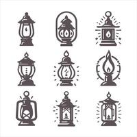 Glow Lantern collection vector