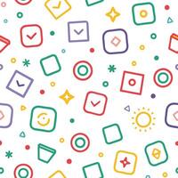 colorful icons and squares on a white background vector