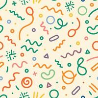 a colorful pattern with various shapes and lines vector