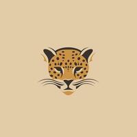 Leopard head illustration on a neutral background vector
