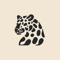 Stylized leopard head silhouette on a light background vector