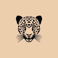 Leopard head illustration with striking features vector