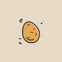 Unique cartoon representation of a potato character vector
