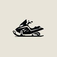 Snowmobile silhouette on a plain background in winter vector