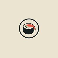 Sushi roll illustration with simple design elements vector