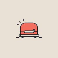 Bright red emergency light on a simple background vector