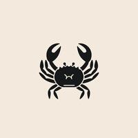 Black crab silhouette on light background design vector