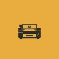 Modern printer with a sleek design on a vibrant background vector