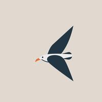 Stylized bird in flight against a light background vector