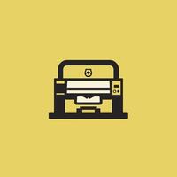 High-quality printing machine in a vibrant workspace vector