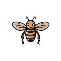 Happy bee with bright features and soft wings vector