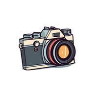 Vintage camera capturing memories in vibrant style vector
