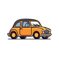 Classic yellow car in a simple design style vector