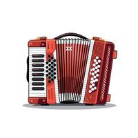 Colorful art of an accordion with unique design details vector