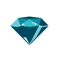 Stylized blue diamond with sharp facets showcasing brilliance vector