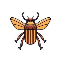 Colorful cartoon bee with distinct features and bold lines vector