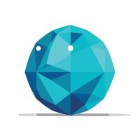 Unique geometric blue shape with facets and holes designed in vector