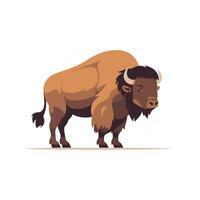 Buffalo standing proudly in a natural setting with a strong posture vector