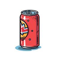 Colorful illustration of a soda can with dynamic design vector