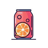 Refreshing juice can design featuring orange slice vector