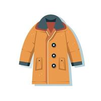 design of a stylish orange winter coat with buttons vector