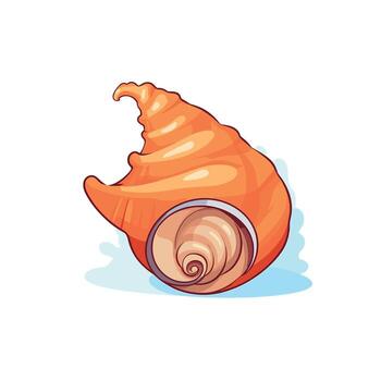 Colorful spiral shell with detailed patterns on a soft background vector