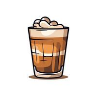 Delicious creamy beverage served in a glass with a frothy top vector