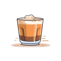 Refreshing creamy beverage served in a glass with whipped topping vector