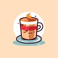 Enjoying a steaming cup of coffee on a warm afternoon vector