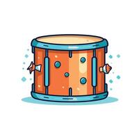 Colorful illustration of a drum design in a dynamic style vector