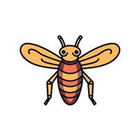 Colorful illustration of a bee with simplified features vector