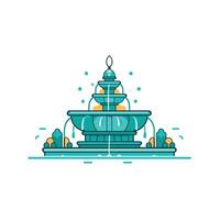 Elegant fountain with flowing water in a vibrant park vector