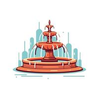 Elegant fountain in a vibrant urban setting during the day vector