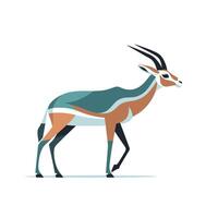 Colorful illustration of a walking gazelle in profile view vector