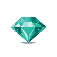 Bright teal diamond design with geometric facets and shine vector