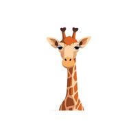 A cheerful giraffe stands with its long neck and unique patterns vector