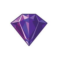 Bright purple diamond with geometric facets and sharp edges vector
